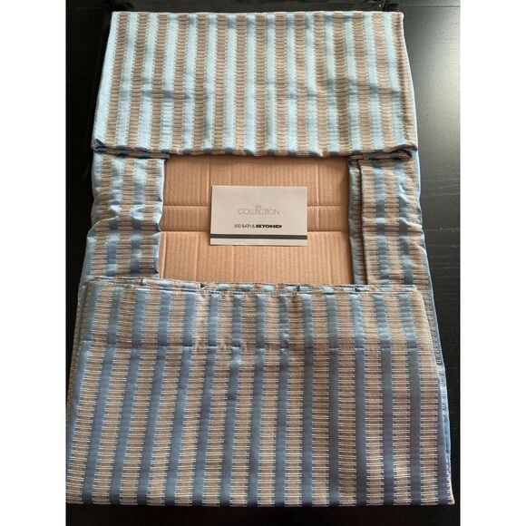 The Collection by Bed Bad and Beyond Railway Striped Panel French Blue L 63" - Picture 8 of 9